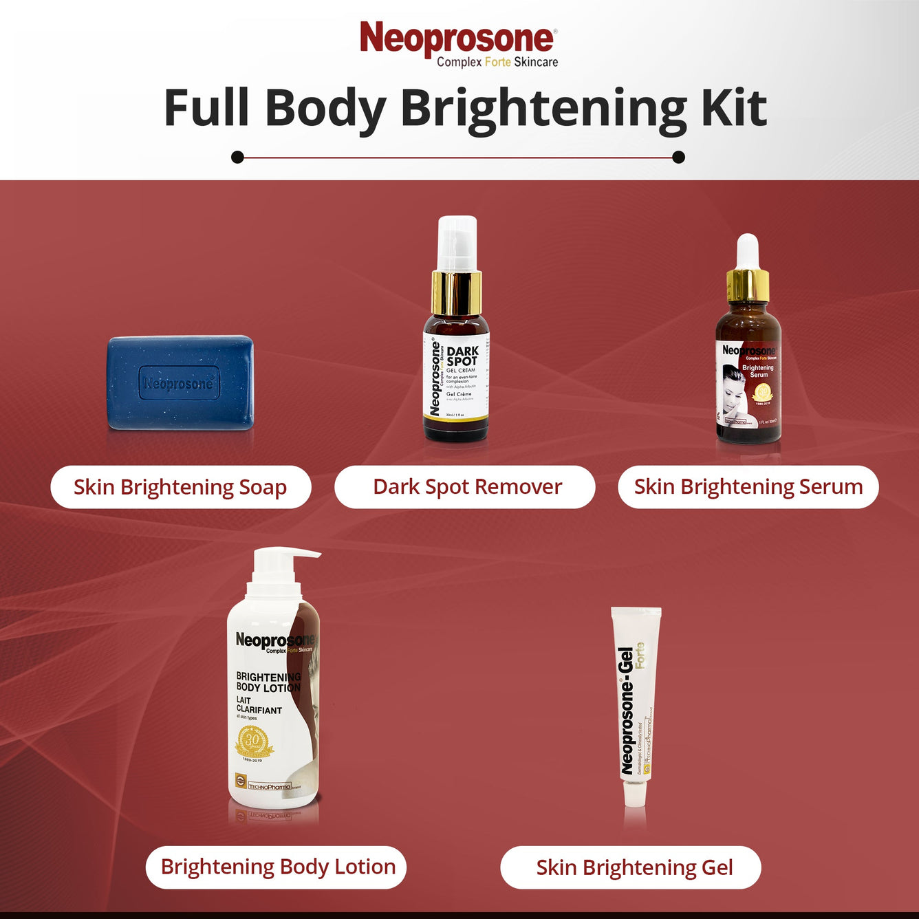 Neoprosone Forte Bundle Mitchell Brands - Mitchell Brands - Skin Lightening, Skin Brightening, Fade Dark Spots, Shea Butter, Hair Growth Products