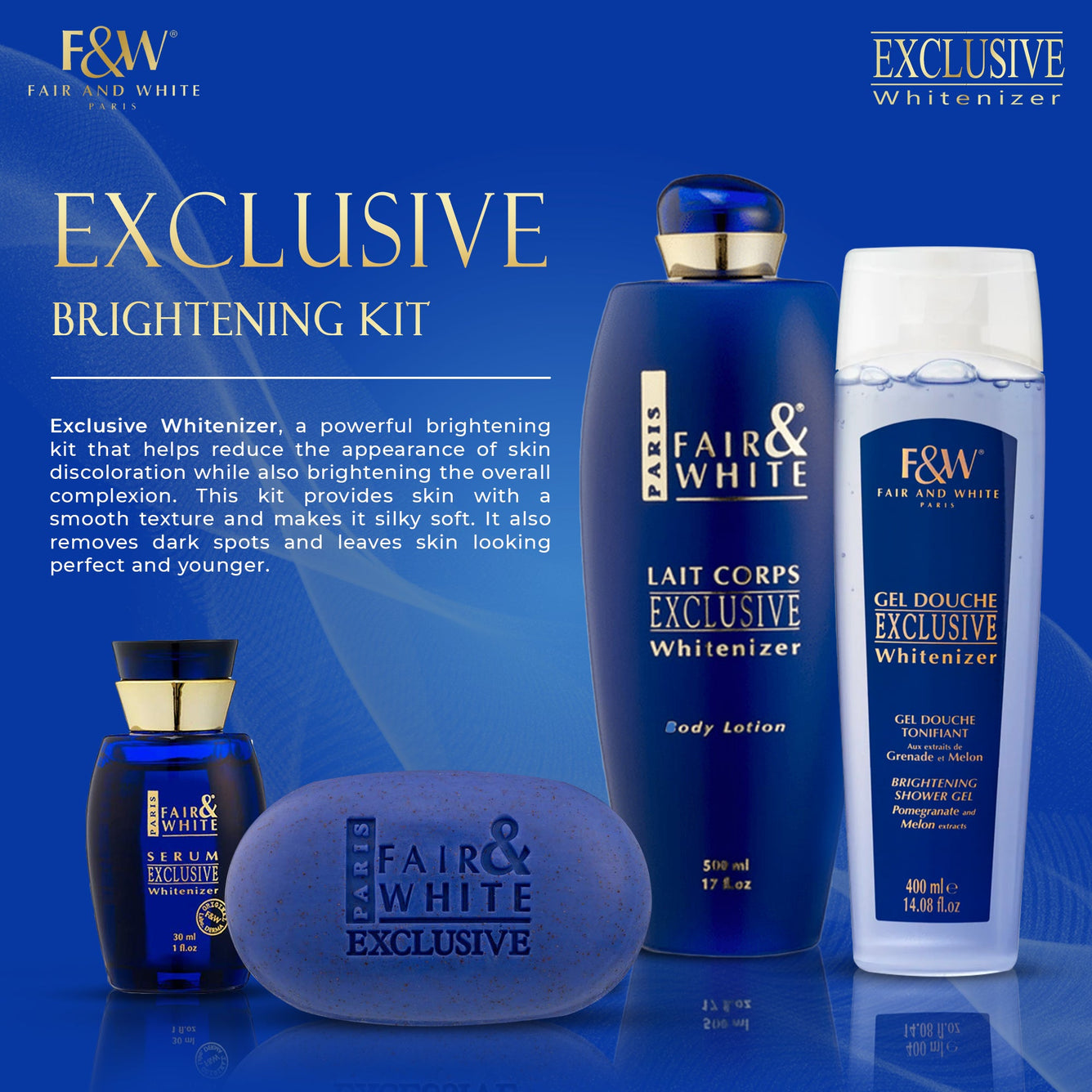 Fair & White Exclusive Bundle Mitchell Brands - Mitchell Brands - Skin Lightening, Skin Brightening, Fade Dark Spots, Shea Butter, Hair Growth Products