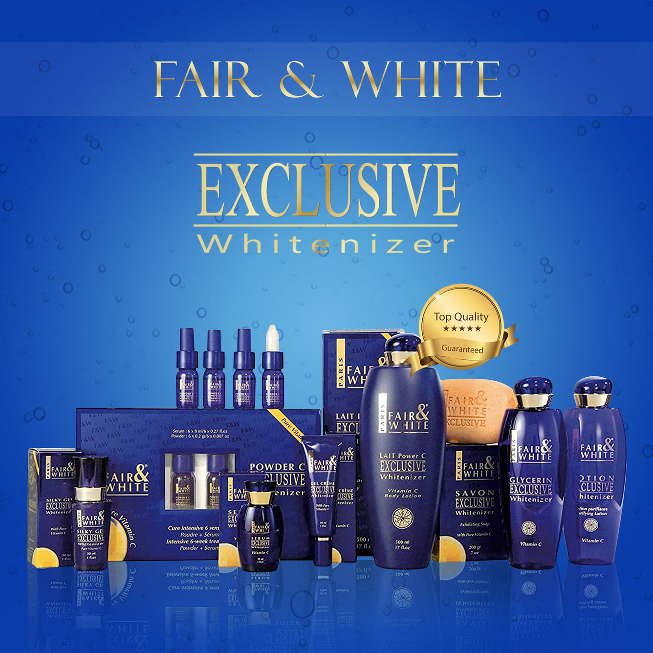 Fair & White Exclusive Shower Gel with Pomegranate and Melon Extracts (Jumbo-1000ml) mitchellbrands - Mitchell Brands - Skin Lightening, Skin Brightening, Fade Dark Spots, Shea Butter, Hair Growth Products