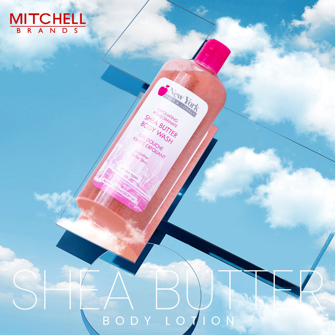 New York Fair & Lovely Exfoliating Pomegranate Shea Butter Body Wash 1000ml New York Fair & Lovely - Mitchell Brands - Skin Lightening, Skin Brightening, Fade Dark Spots, Shea Butter, Hair Growth Products